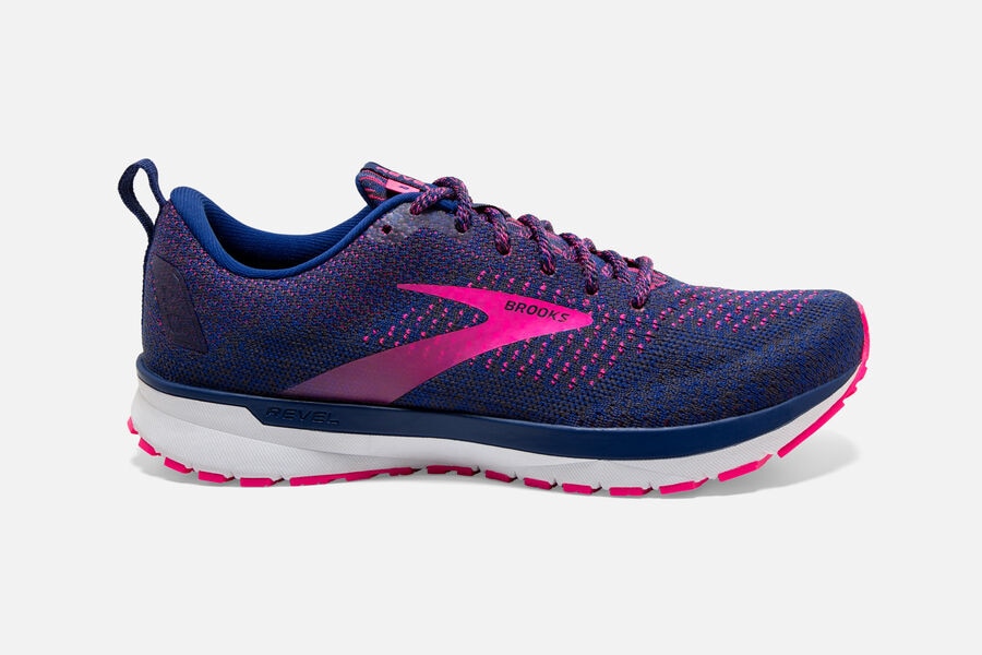 Brooks Revel 4 Road Loopschoenen Dames - Blauw/Roze - 138620AUS